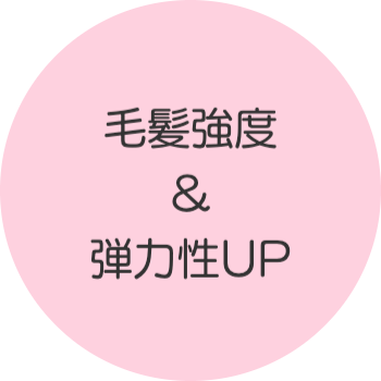 毛髪強度と弾力性がアップする